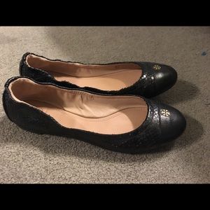 Tory Burch Jolie Snakeskin Ballet Flats